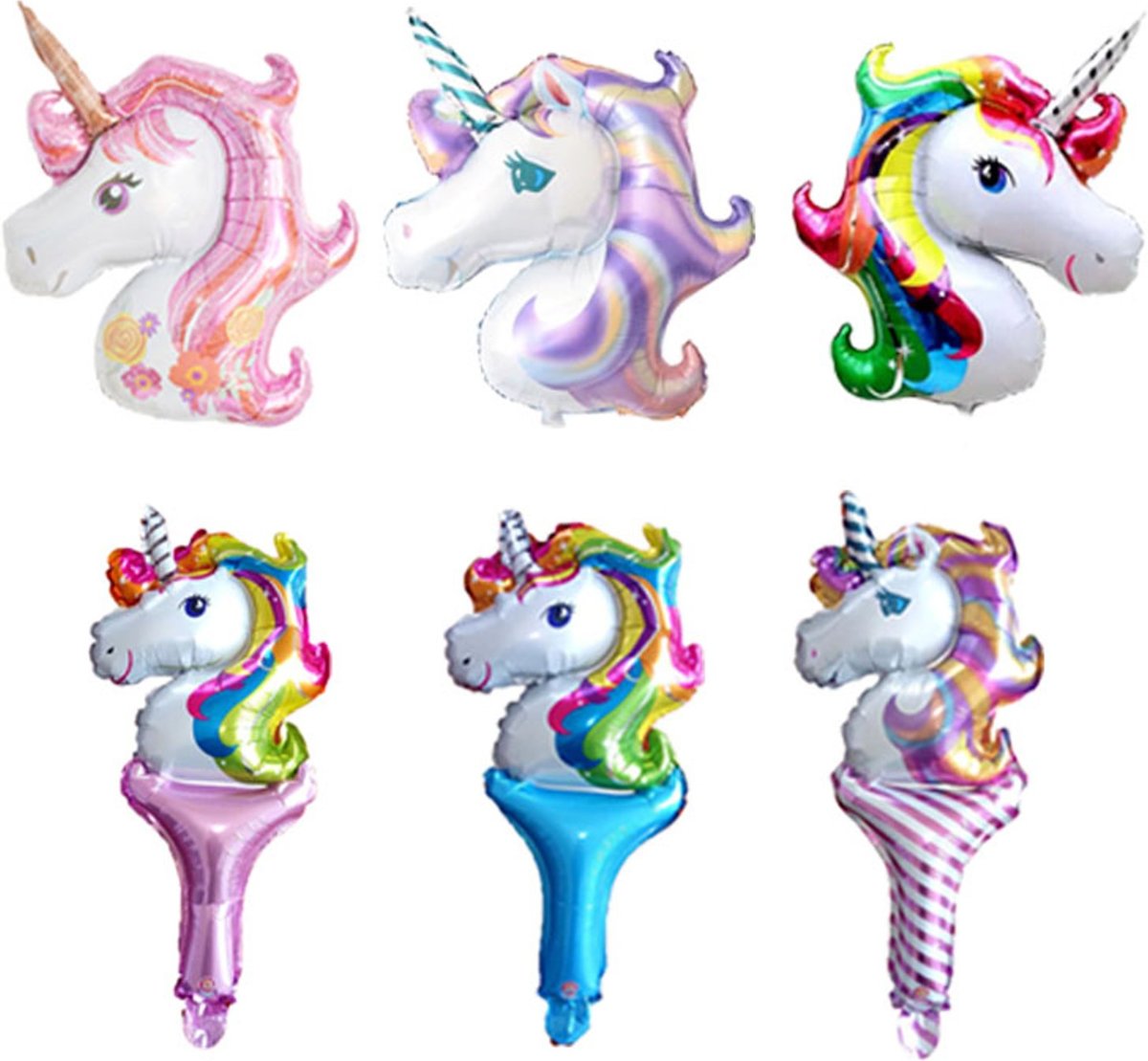 6x Folie ballonnen set | Verjaardag | ballon | Eenhoorn